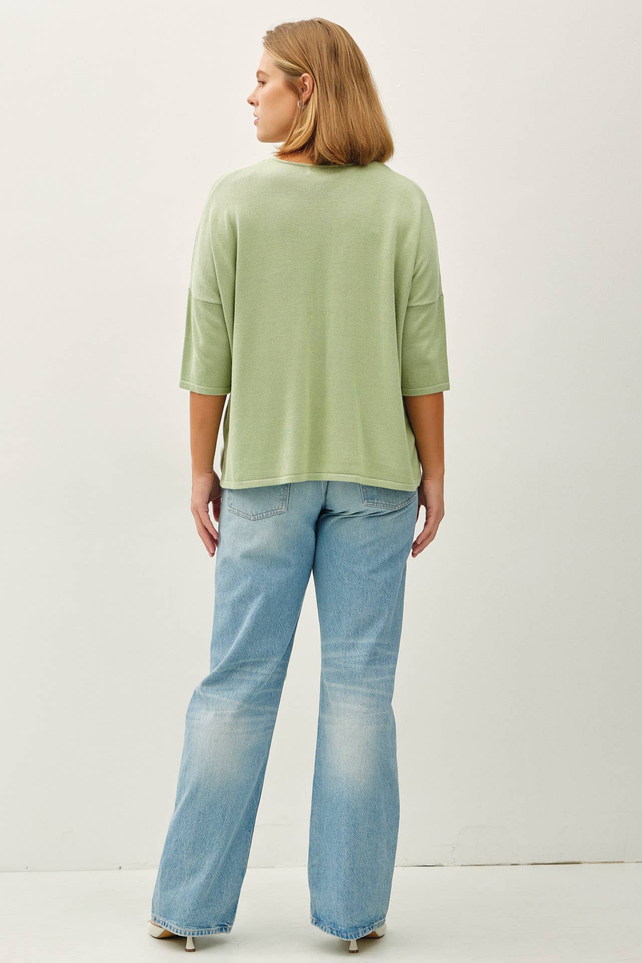Plus Size Slub Sweater Top | Applemint