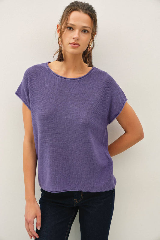 Boxy Short Sleeve Sweater