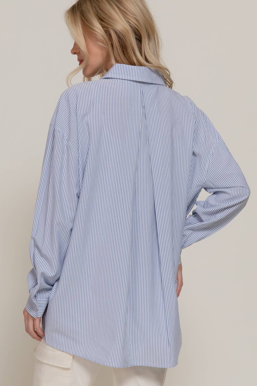 Dolman Sleeve Oversized Stripe Shirt