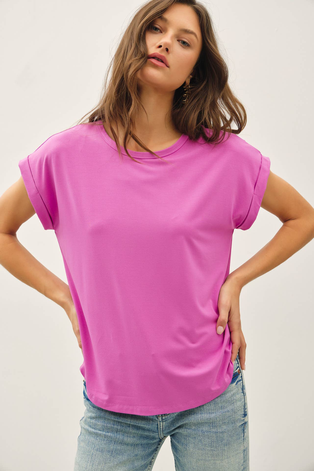Bamboo Dolman Sleeve Tee | Berry Smoothie