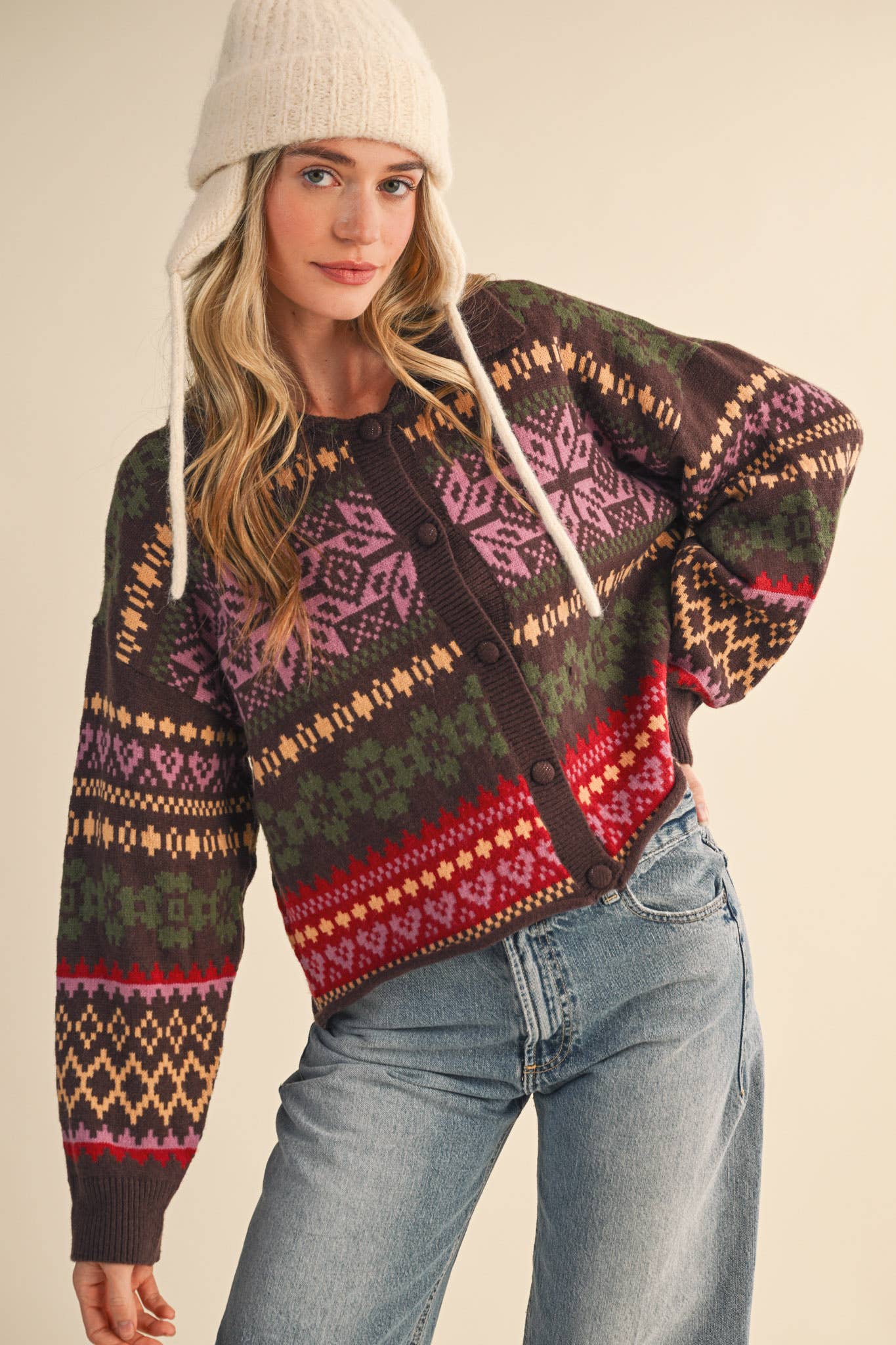 Fair Isle Sweater Cardigan