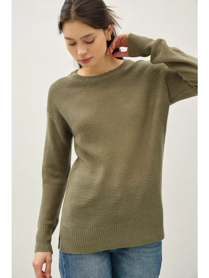 Basic Round Neck Boyfriend Sweater