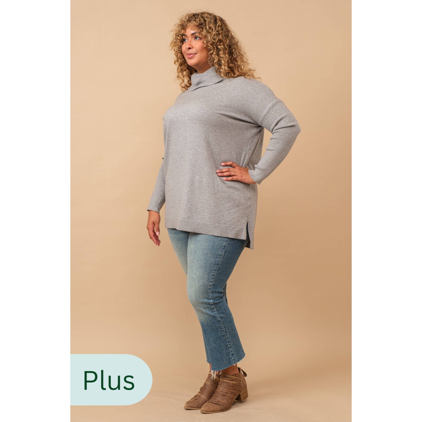 Soft Knit Turtleneck Pullover Sweater