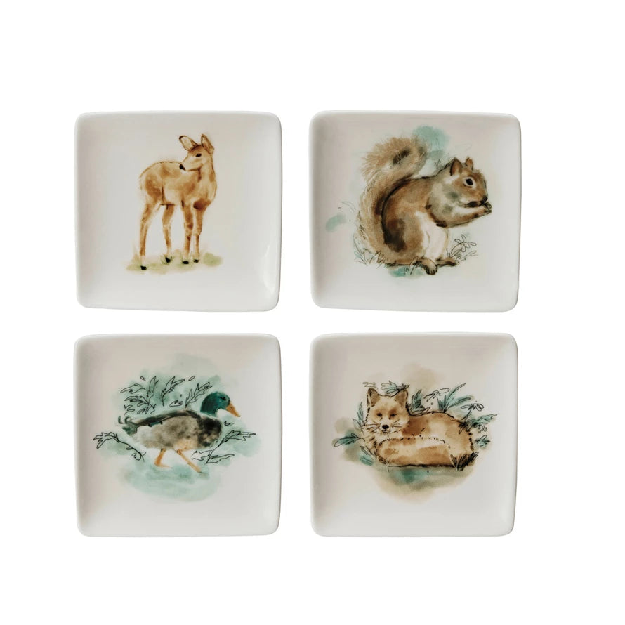 Stoneware Dish with Animal