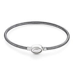 Textured Oval Clasp Bangle