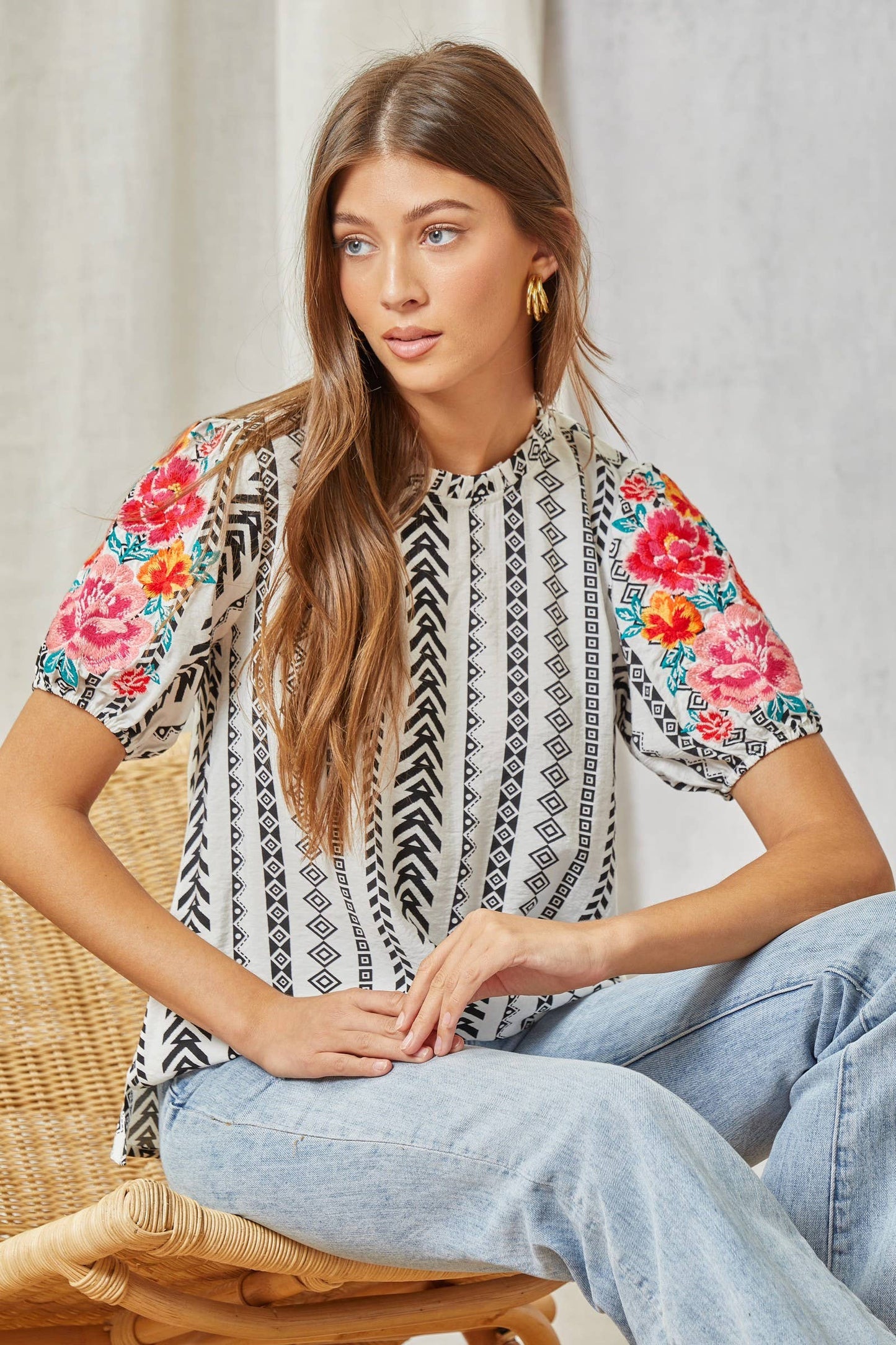 Geo Printed Inspired Top