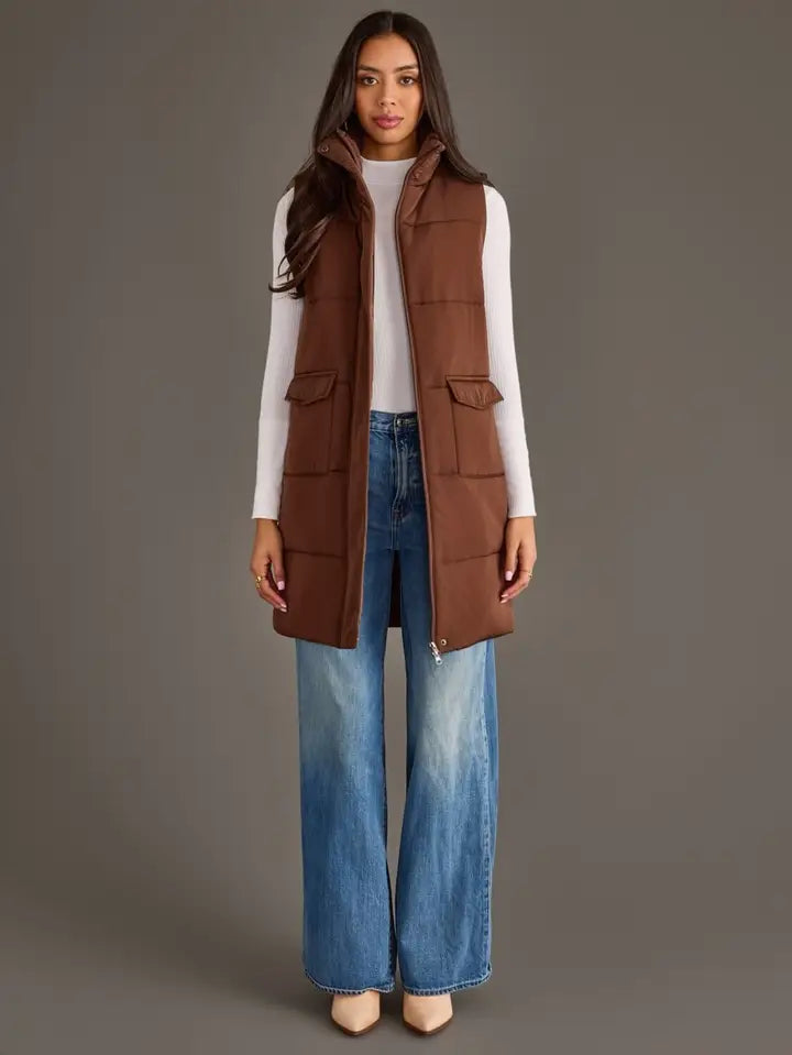 Dark Brown Long Vest