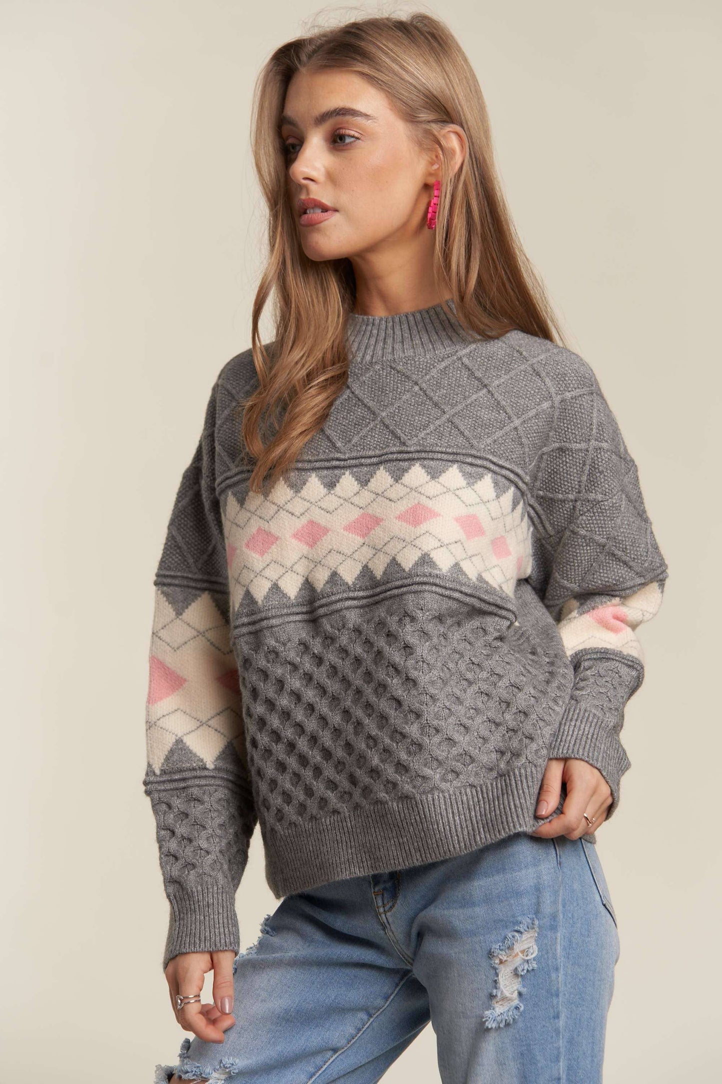 Waffle Textured Sweater