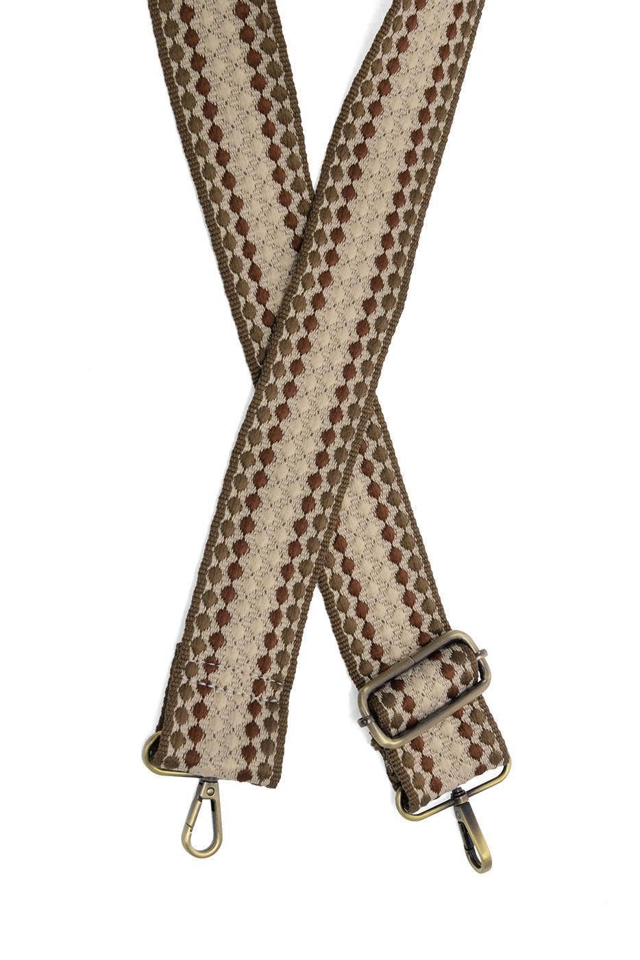 Neutral Dotted Stripe Guita Strap
