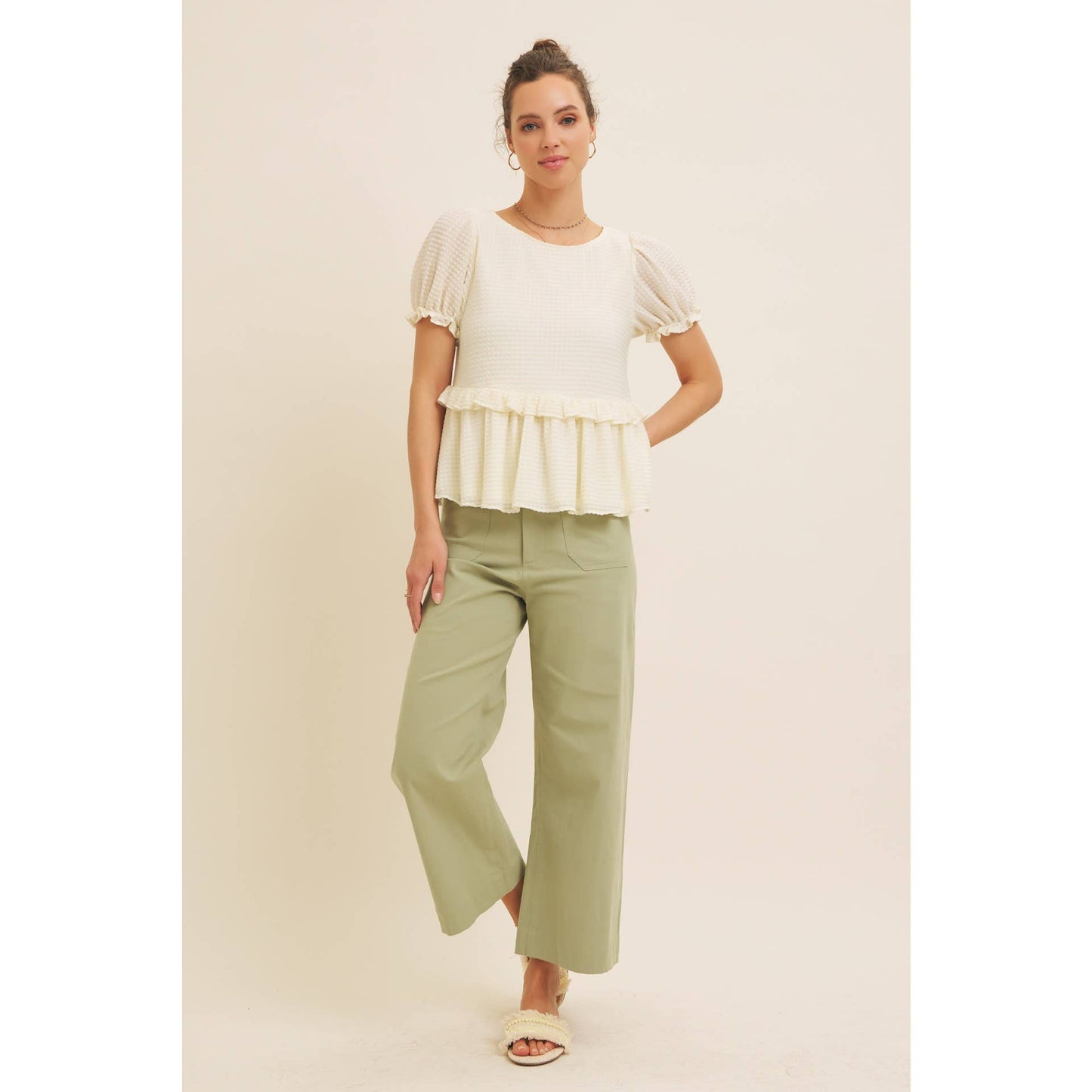Ruffled Peplum Blouse