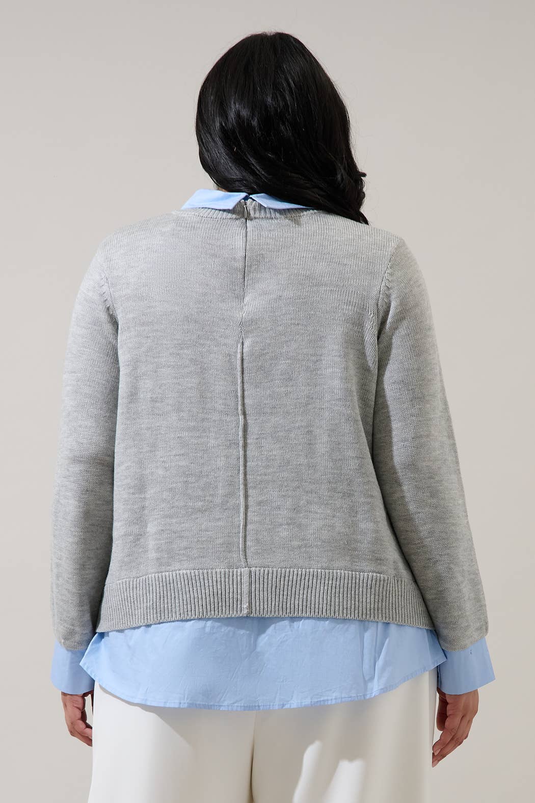 Azira Mix Media Collared Sweater