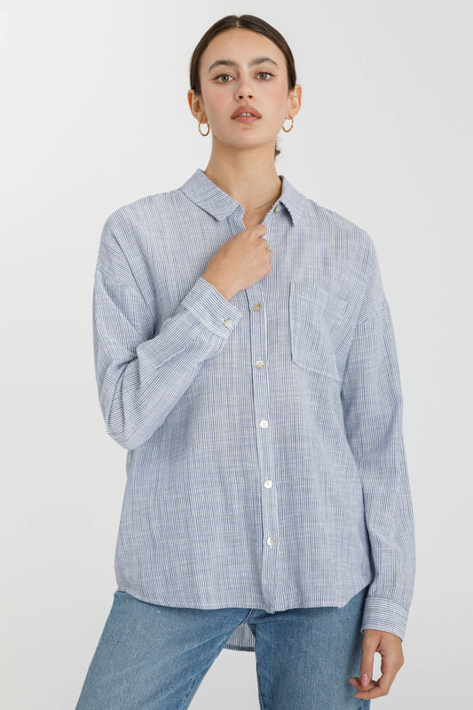 Hairline Stripe Button Down