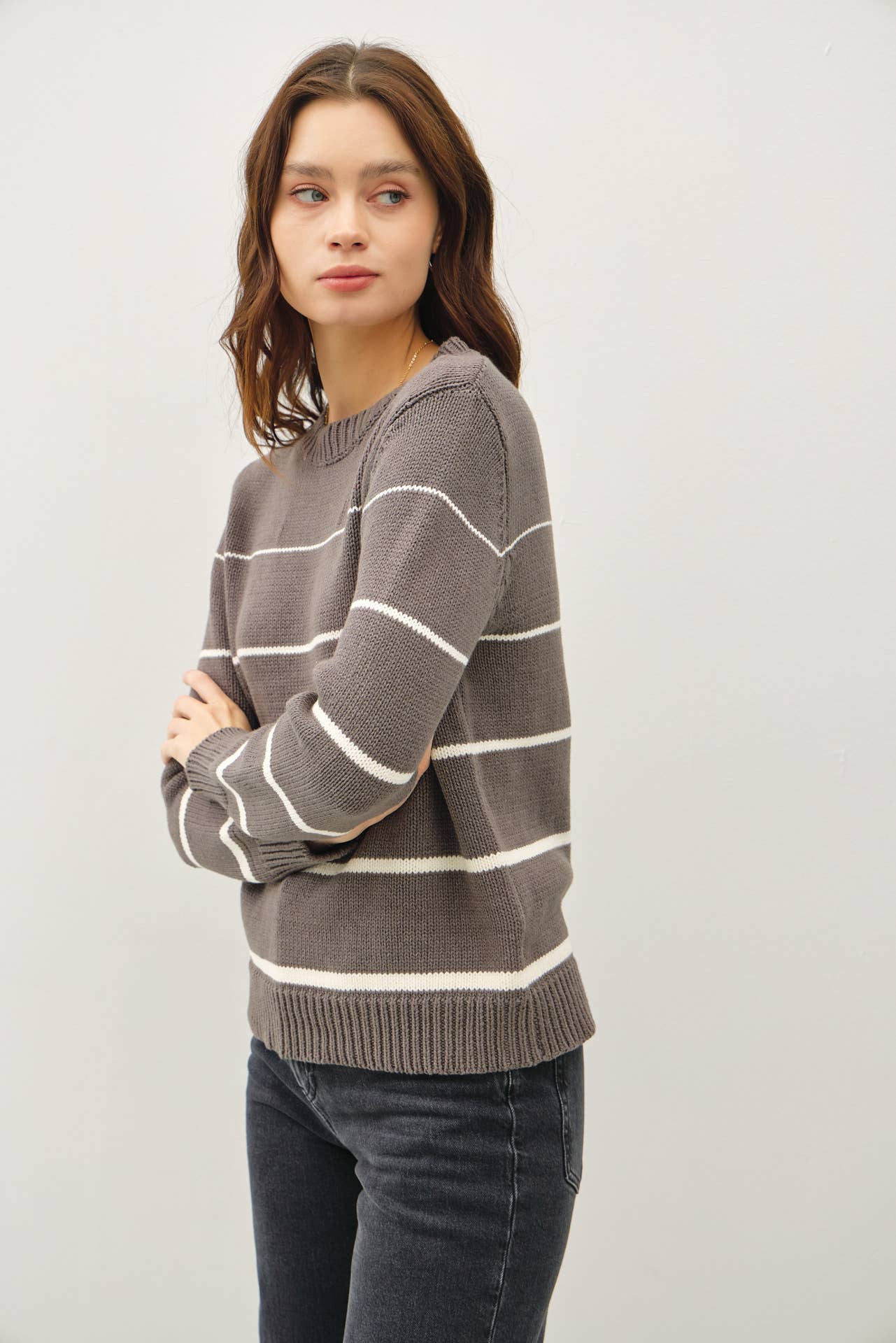 Gradient Width Striped Sweater