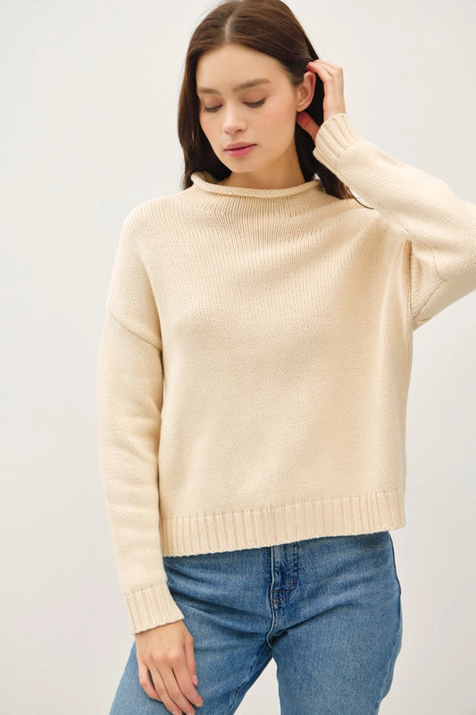 Chunky Raw Edge Sweater | Natural