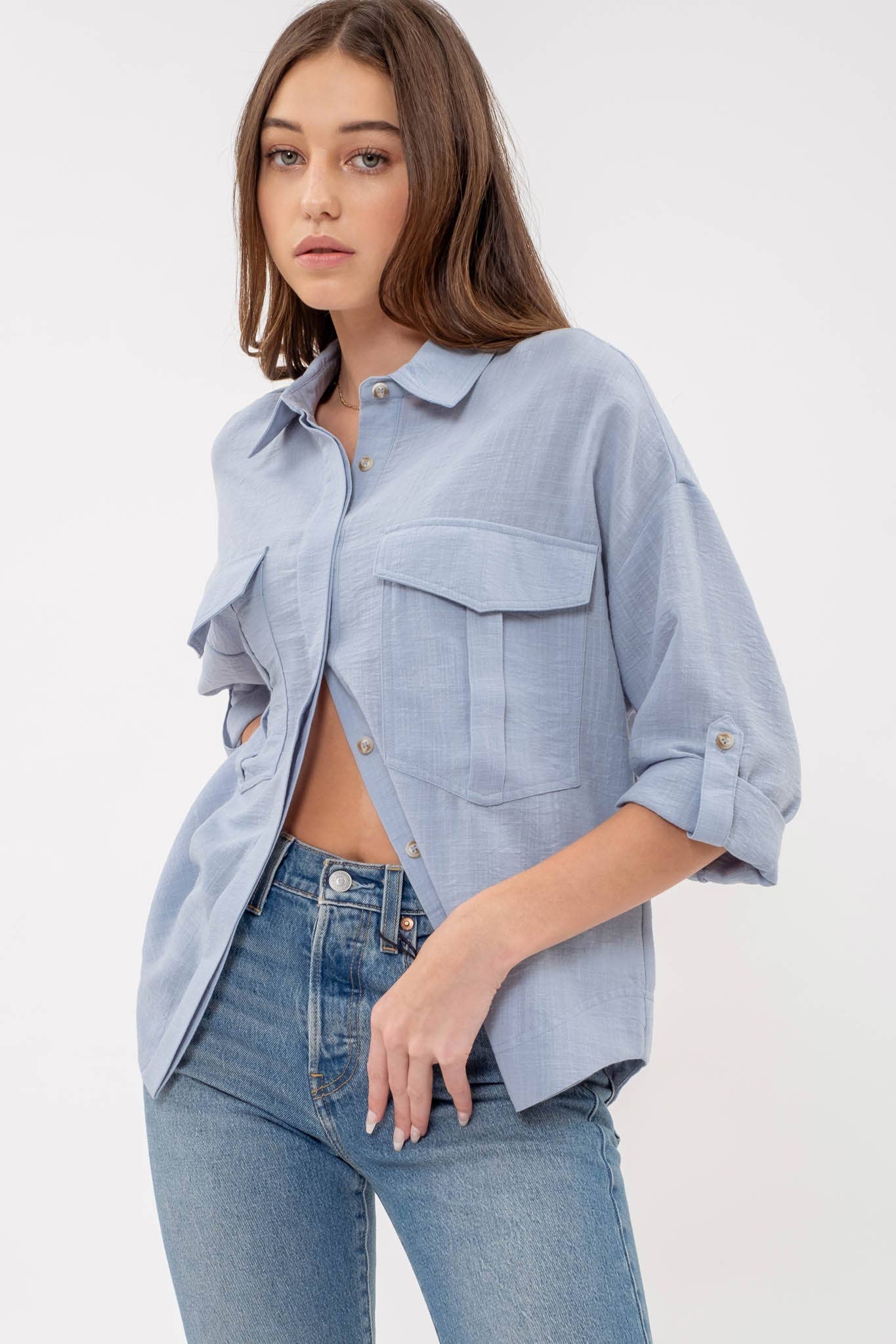 Roll-Up Button Down | Blue