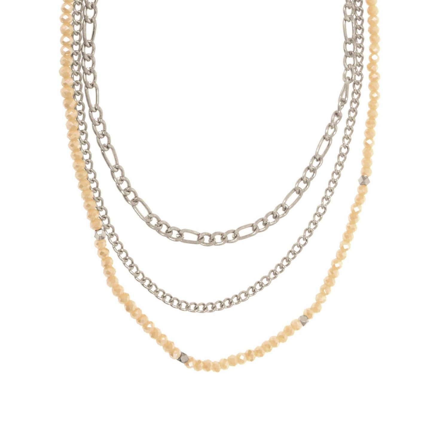 15"+3 Three Row Chain  Bead Necklace