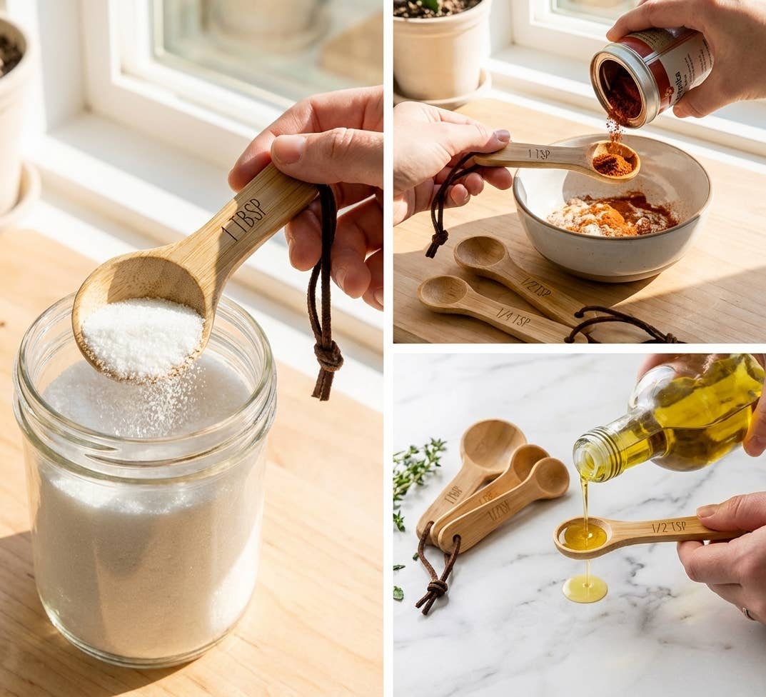 Bamboo Measuring Spoon Set
