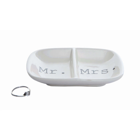 Mr. & Mrs. Ceramic Sectioned Dish