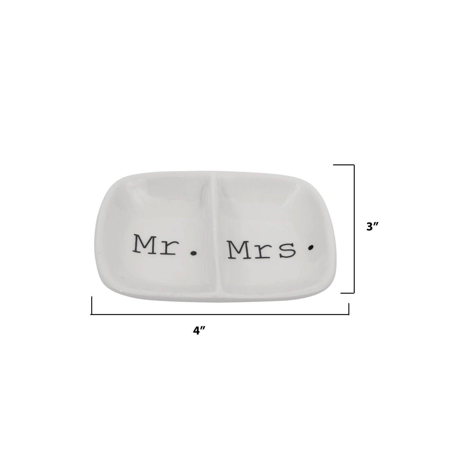 Mr. & Mrs. Ceramic Sectioned Dish