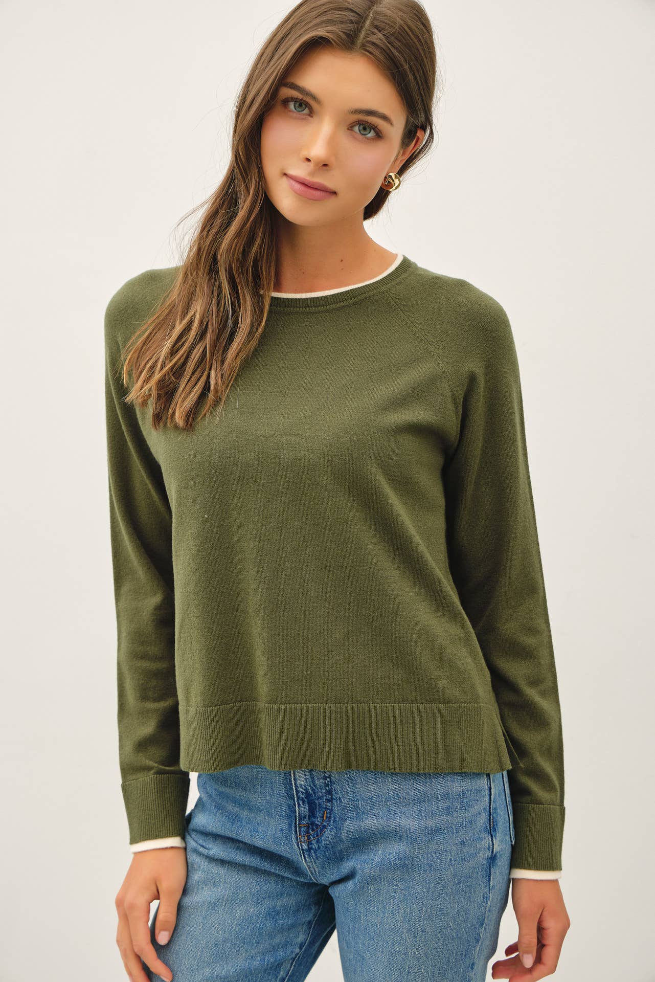 Double Layered Raglan Sweater