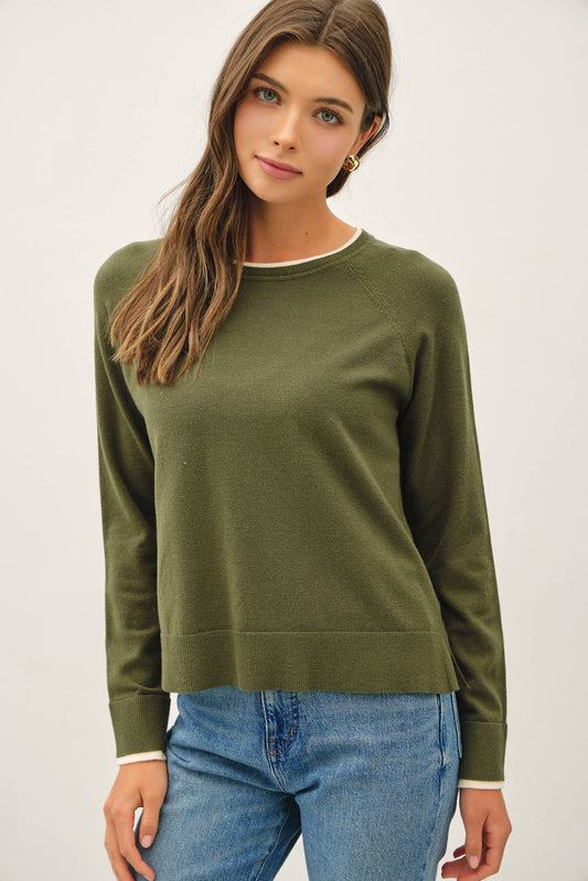 Double Layered Raglan Sweater