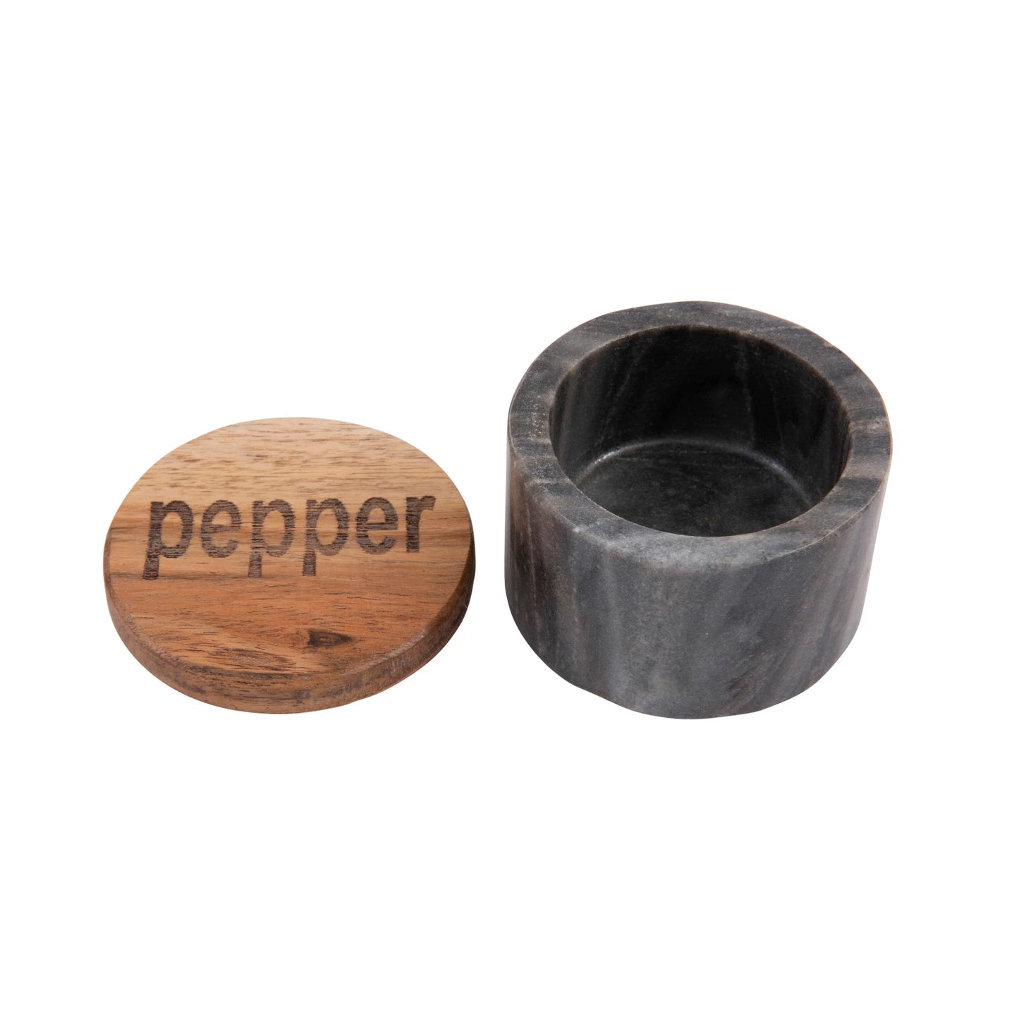 Salt & Pepper Container with Wood Lid