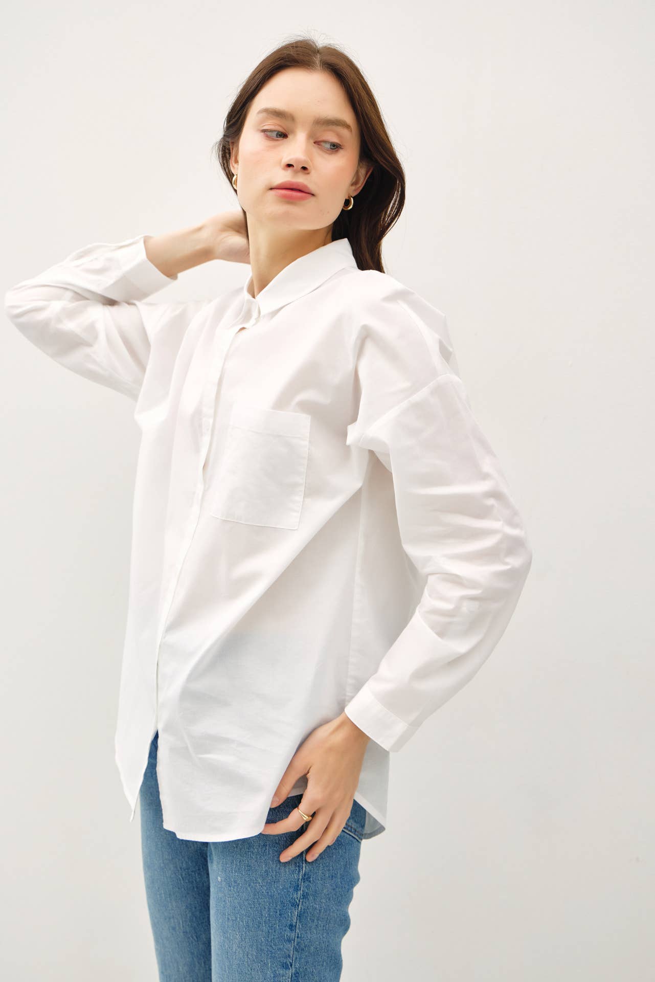 Oversized Basic Cotton Shirt