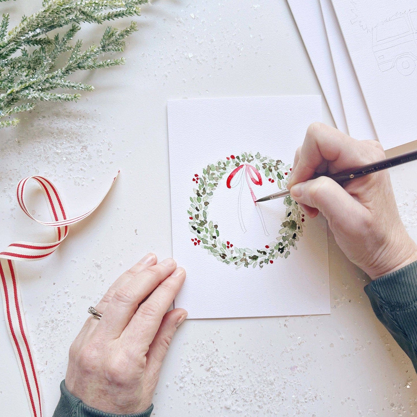 Paintable Notecards | Christmas Cheer