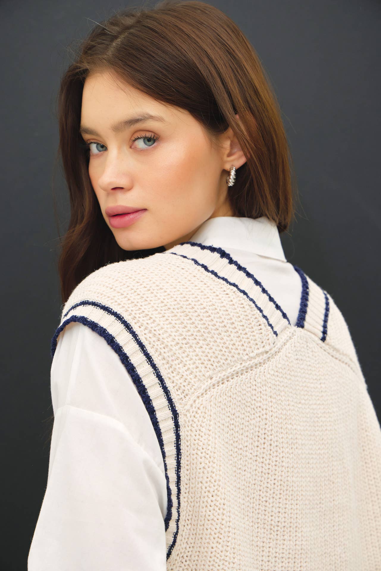 Varsity Style Sweater Vest