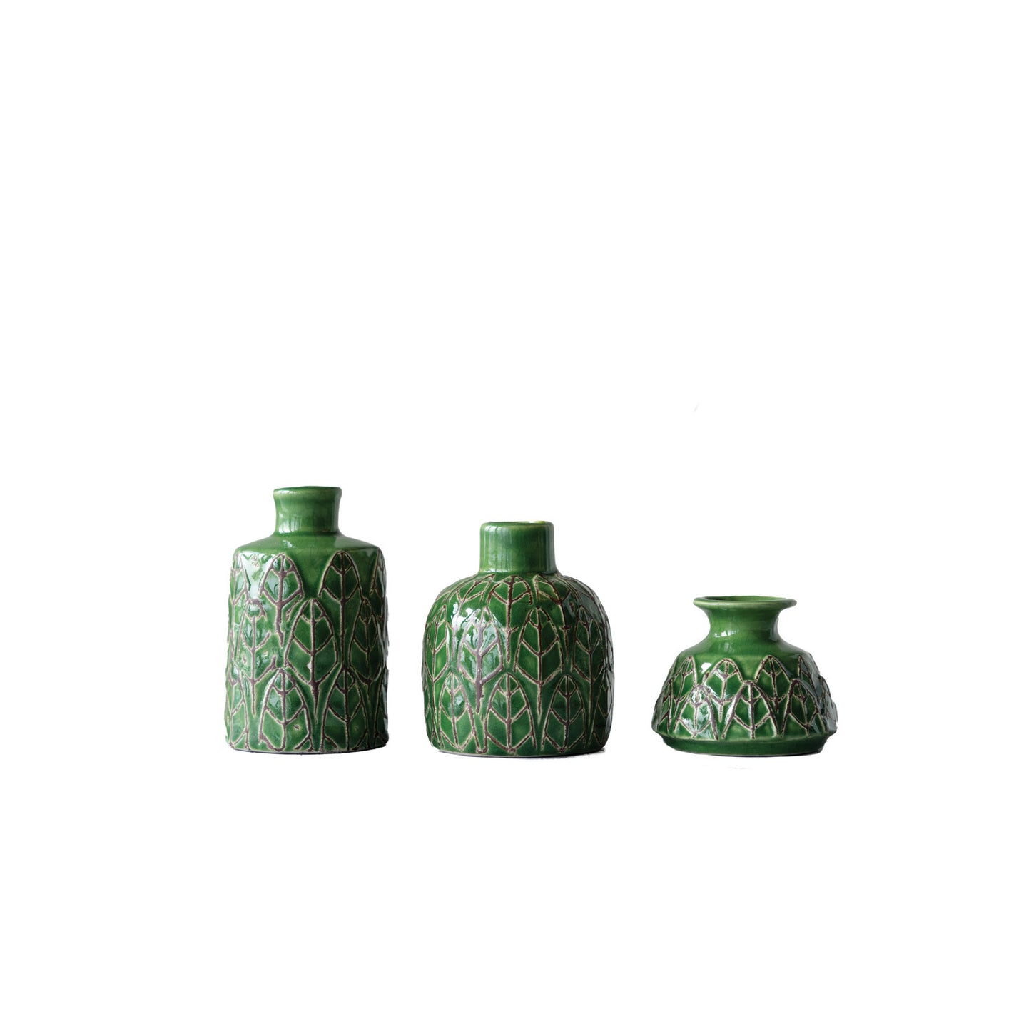 Green Stoneware Vases