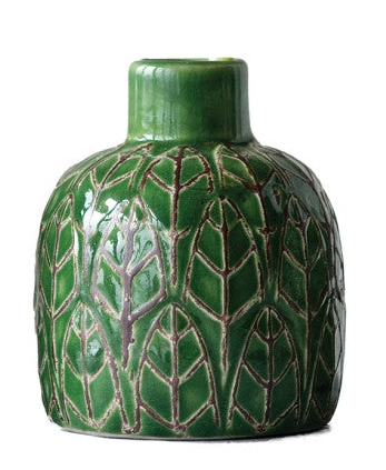 Green Stoneware Vases