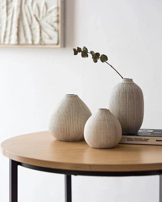 Stoneware Textured Vase