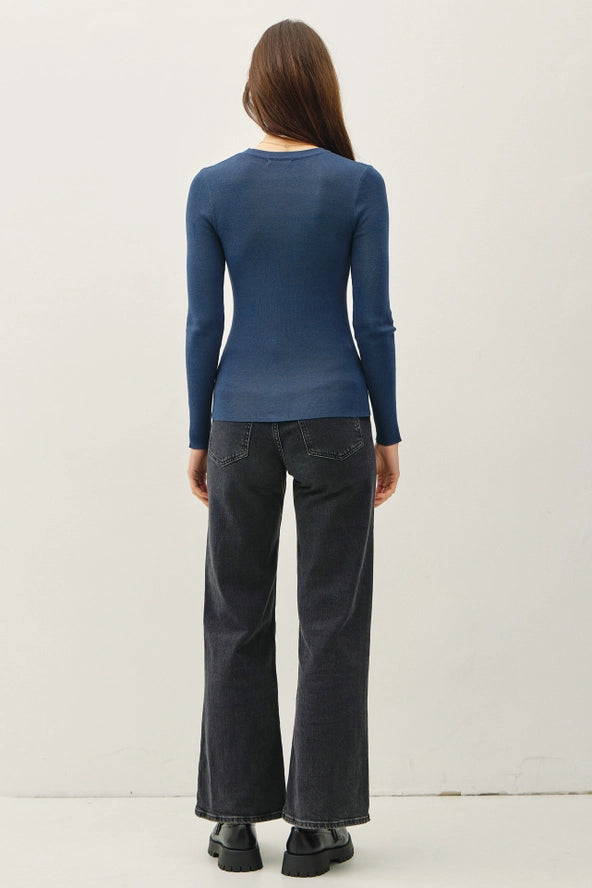 Solid Rib Knit Pullover