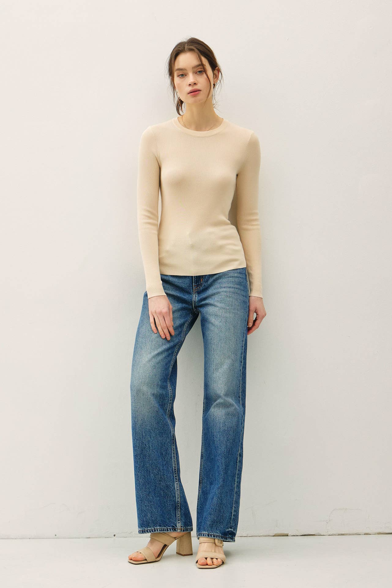 Solid Rib Knit Pullover