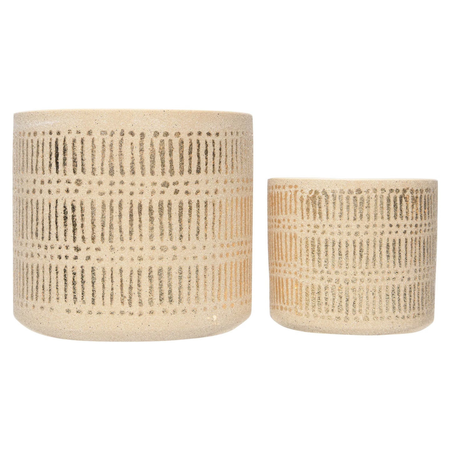 Stoneware Planters with Pattern