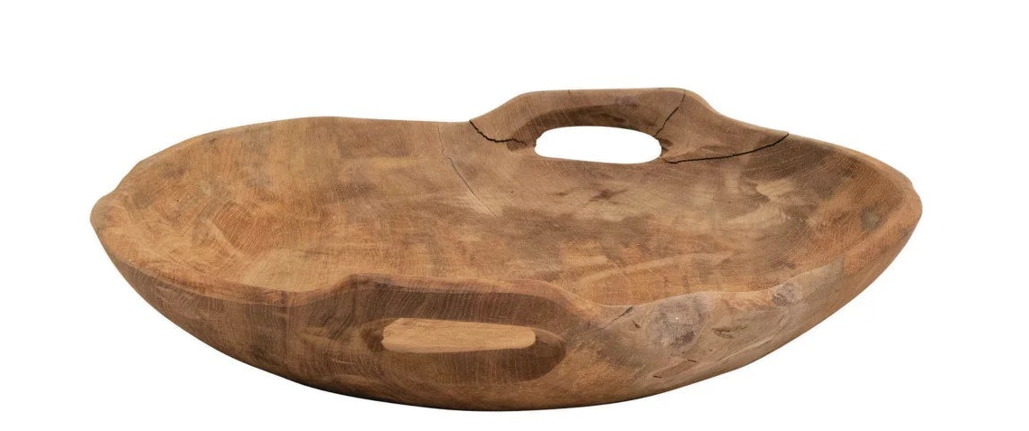Teak Wood Bowls with Handles