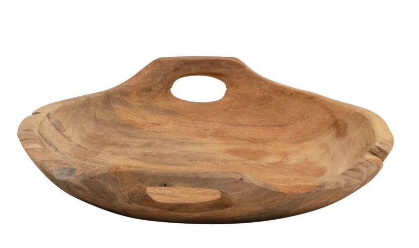 Teak Wood Bowls with Handles