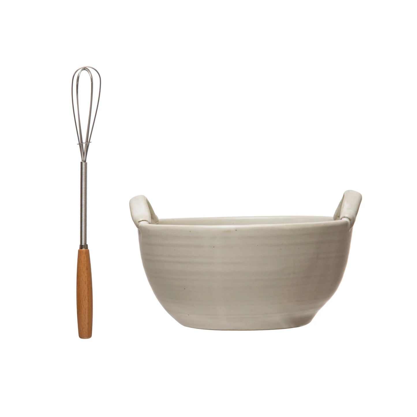 Stoneware Batter Bowl W/ Whisk