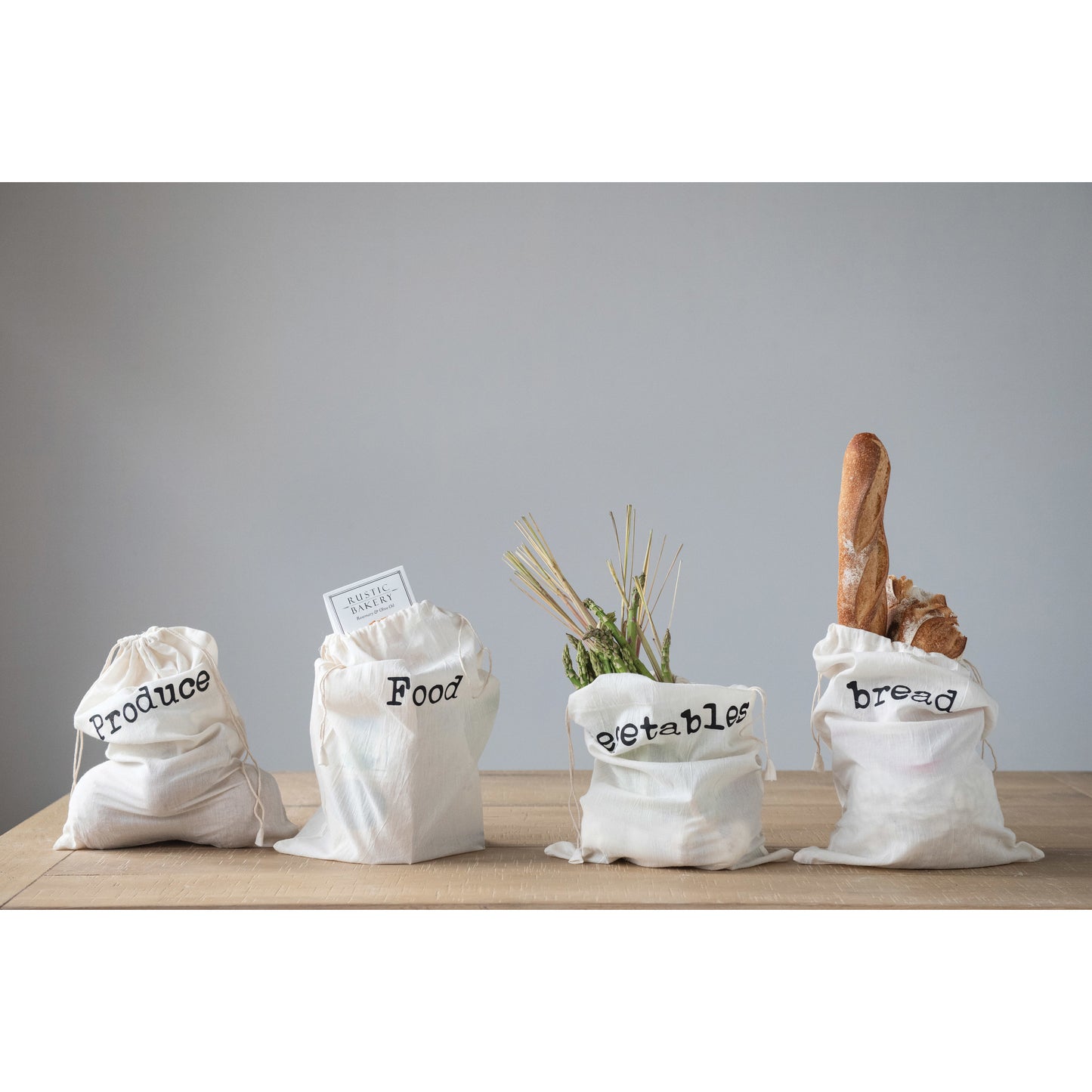 Reusable Drawstring Food Bag, 4 Styles