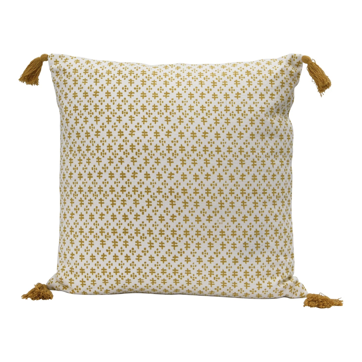 Cotton Pillow w/ Pattern & Tassels