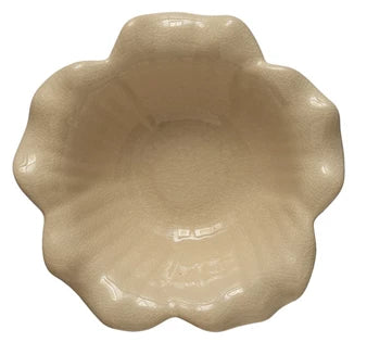 Debossed Stoneware Flower Bowl