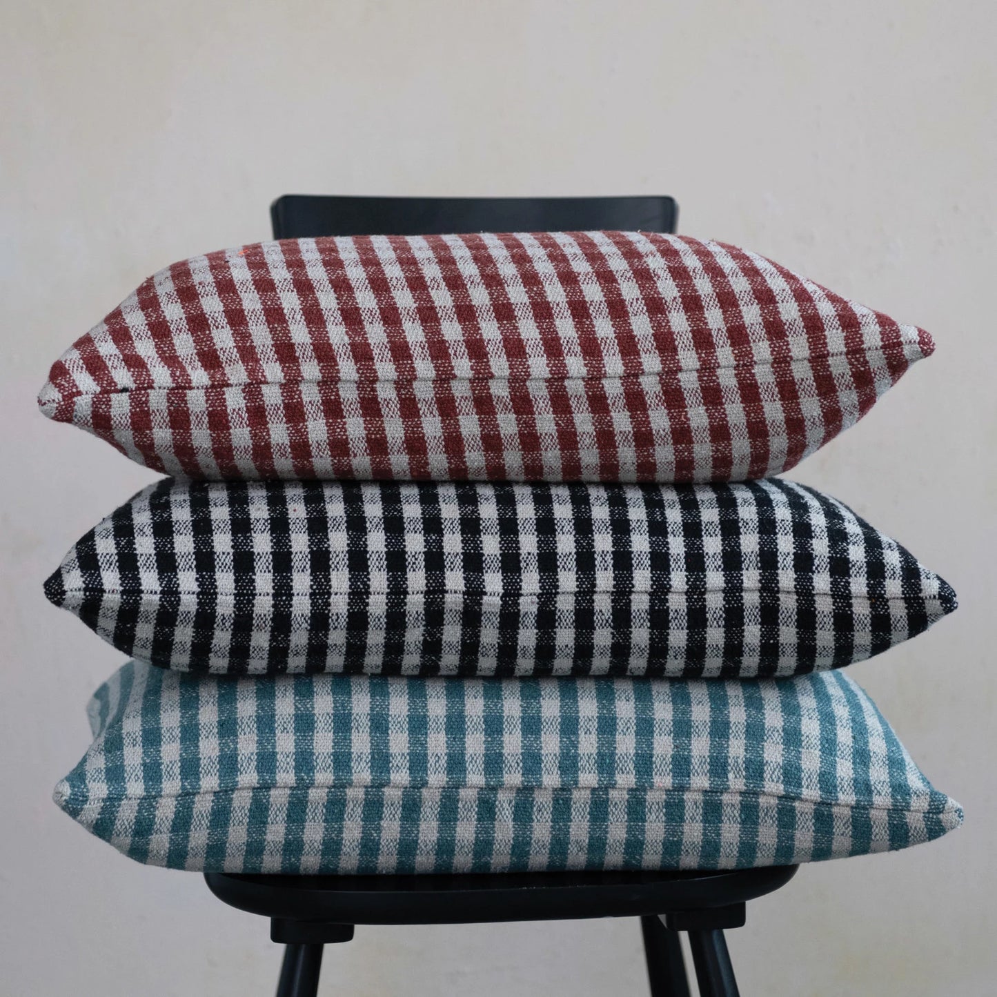 Gingham Lumbar Pillow | Black