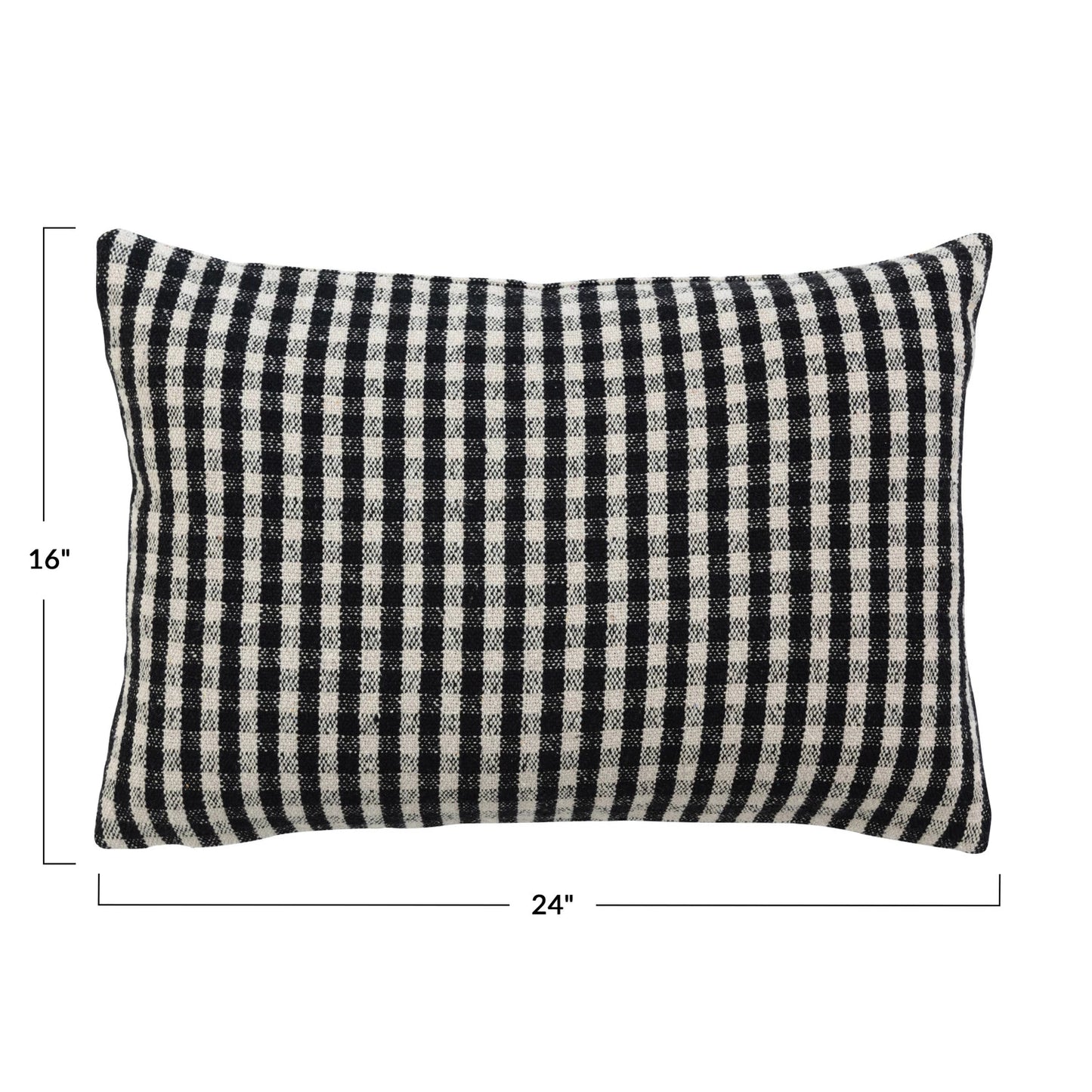 Gingham Lumbar Pillow | Black