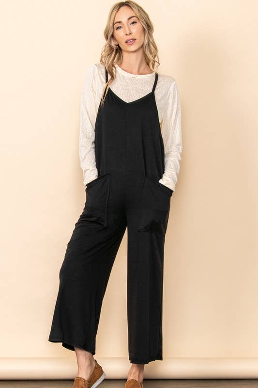 French Terry Front Pocket Overall Jumpsuit