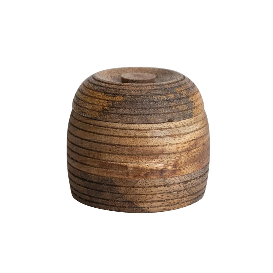 Carved Mango Wood Container