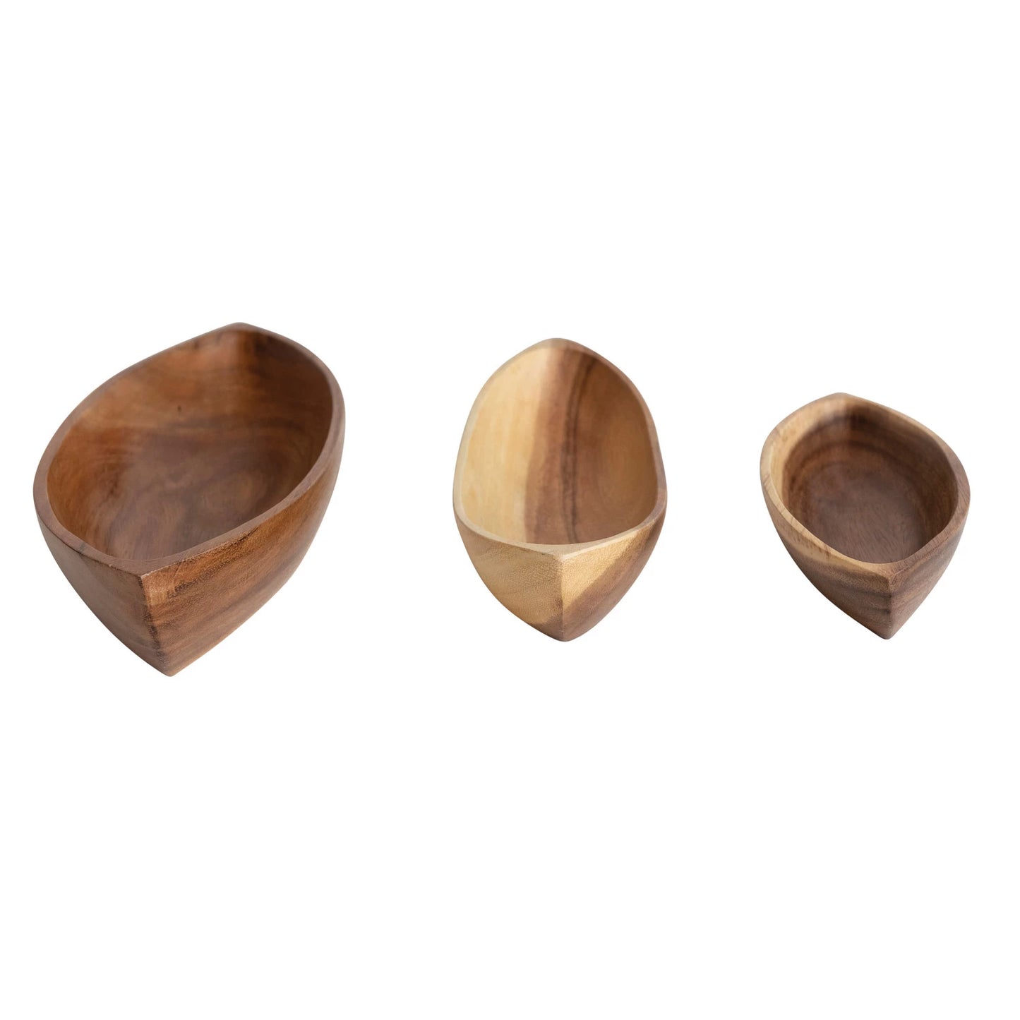 Acacia Wood Boat Shaped Bowls