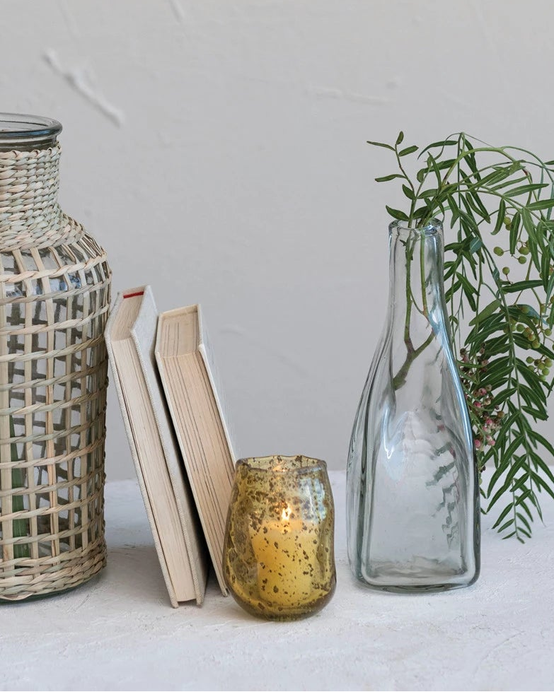 Seeded Glass Votive Holder