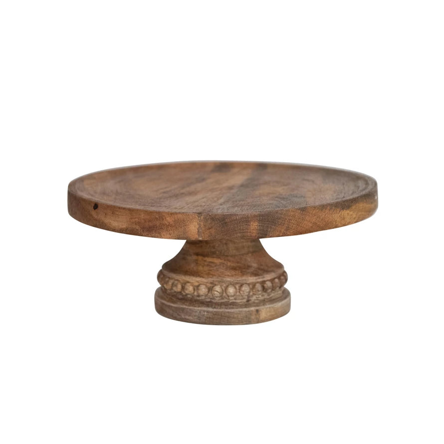 Hand-Carved Mango Wood Pedestal