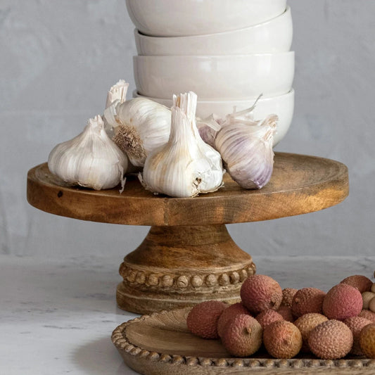 Hand-Carved Mango Wood Pedestal