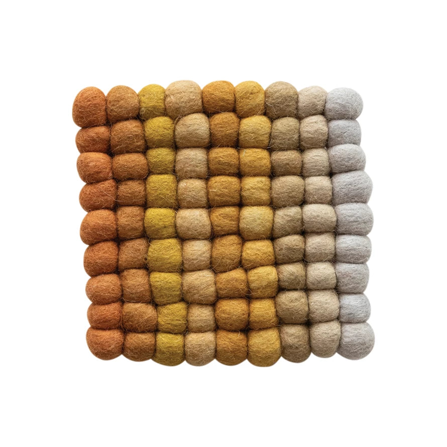 Handmade Wool Felt Ball Trivet